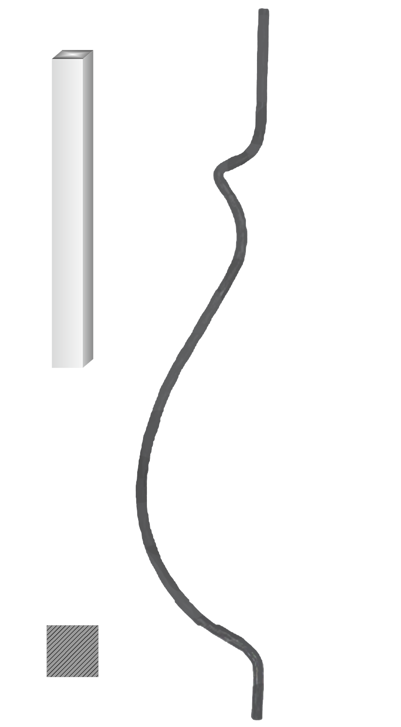 Tyč 12 x 12 mm, 900 x 160 mm