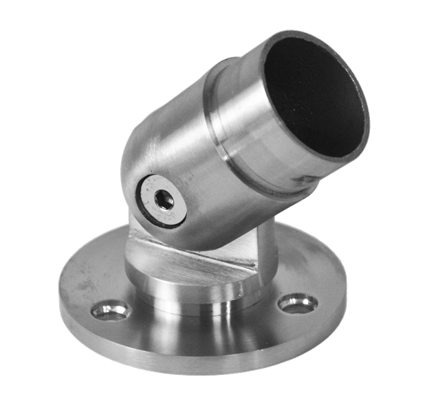 Spojka na zeď s kloubem na ø 42,4 mm, broušená AISI 304