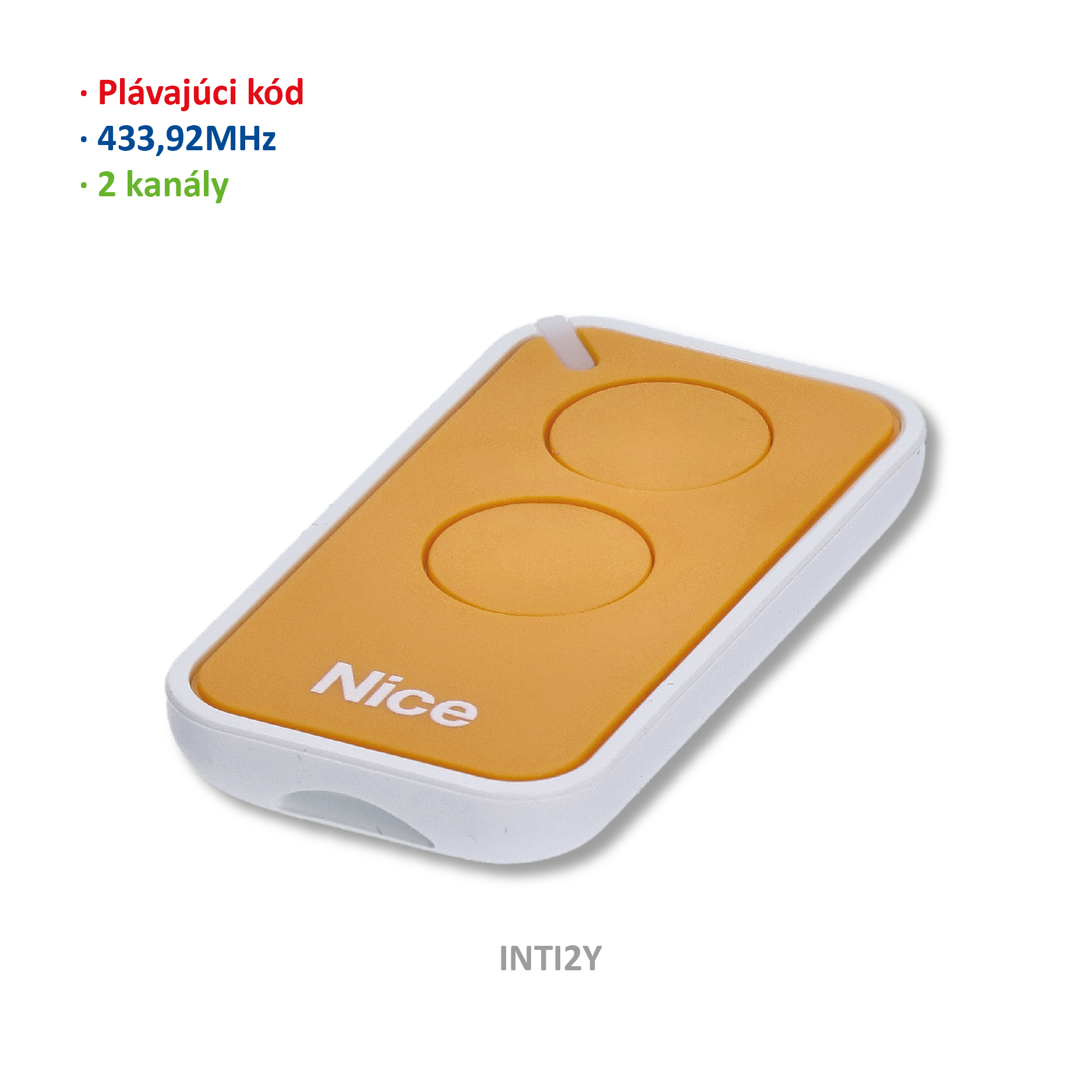 Vysílač ERA 2kanálový, 433MHz, plovoucí kód, žlutý