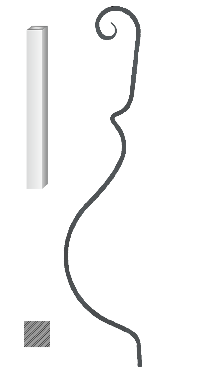 Tyč 12 x 12 mm, 1000 x 220 mm