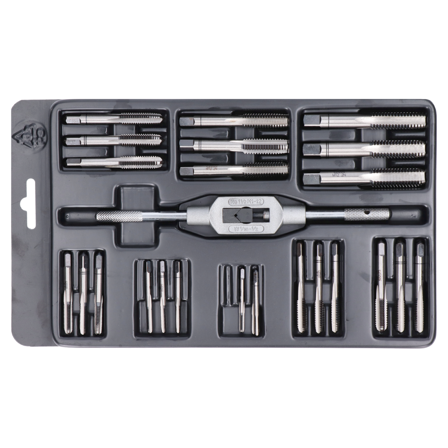 Souprava závitořezných nástrojů Mini-2 NO, závitníky M3, M4, M5, M6, M7, M8, M10 a M12, vřeteno 2,5-9 mm