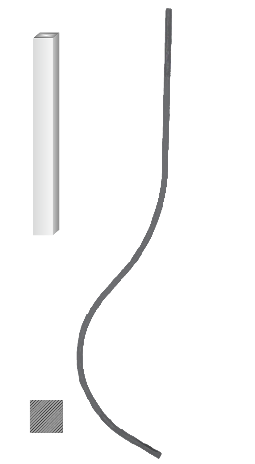 Tyč 12 x 12 mm, 1000 x 220 mm