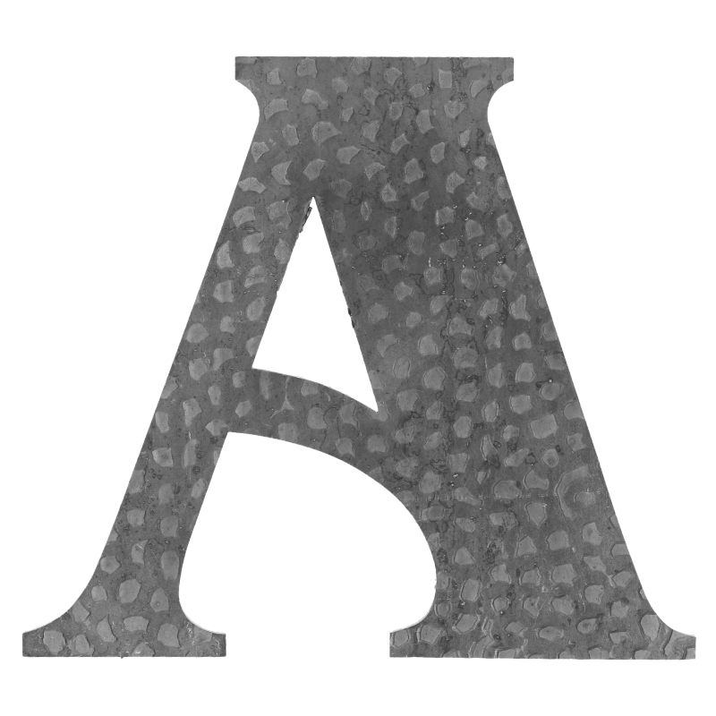 Domové písmeno A, 170x190mm zdobené, bez povrchovej úpravy