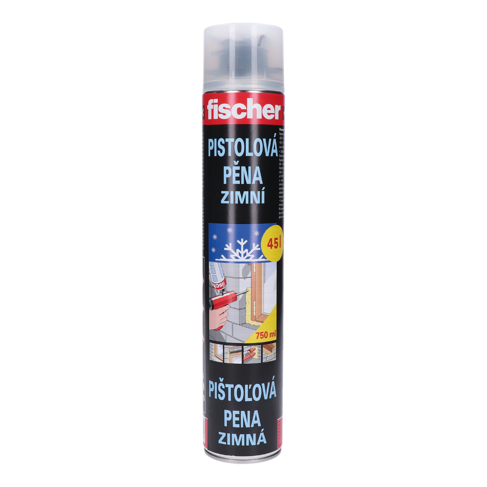 Montážní pěna zimní PUP 750 ml, nízkoexpanzní, výrobce Fischer, pistolová
