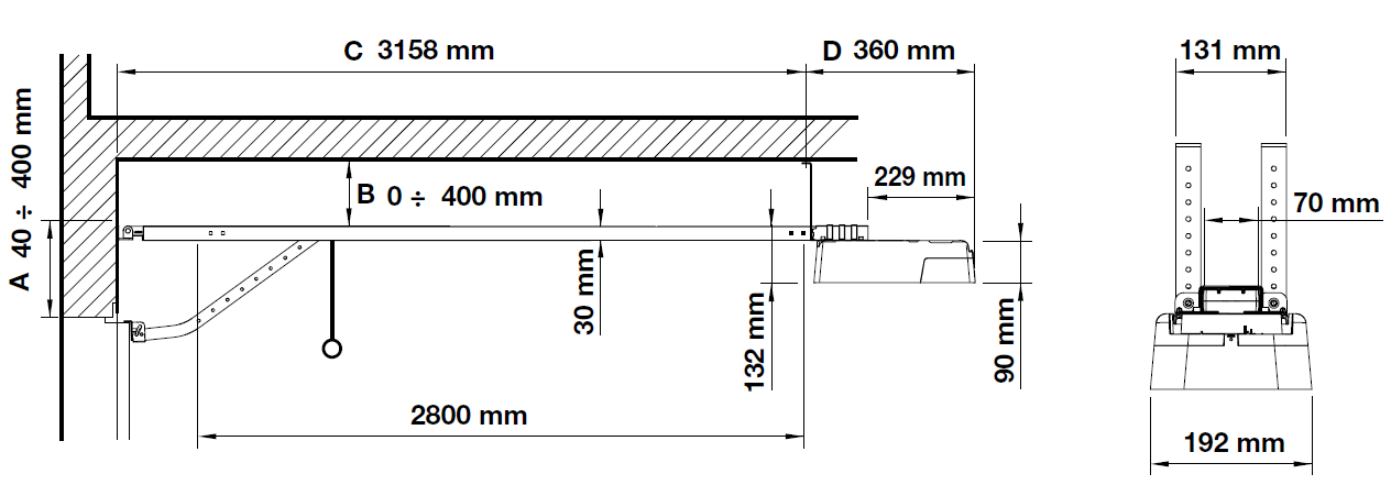 SPIDO600KLT pre sekcionálnu bránu do 10,5 m2 + 2x INTI2