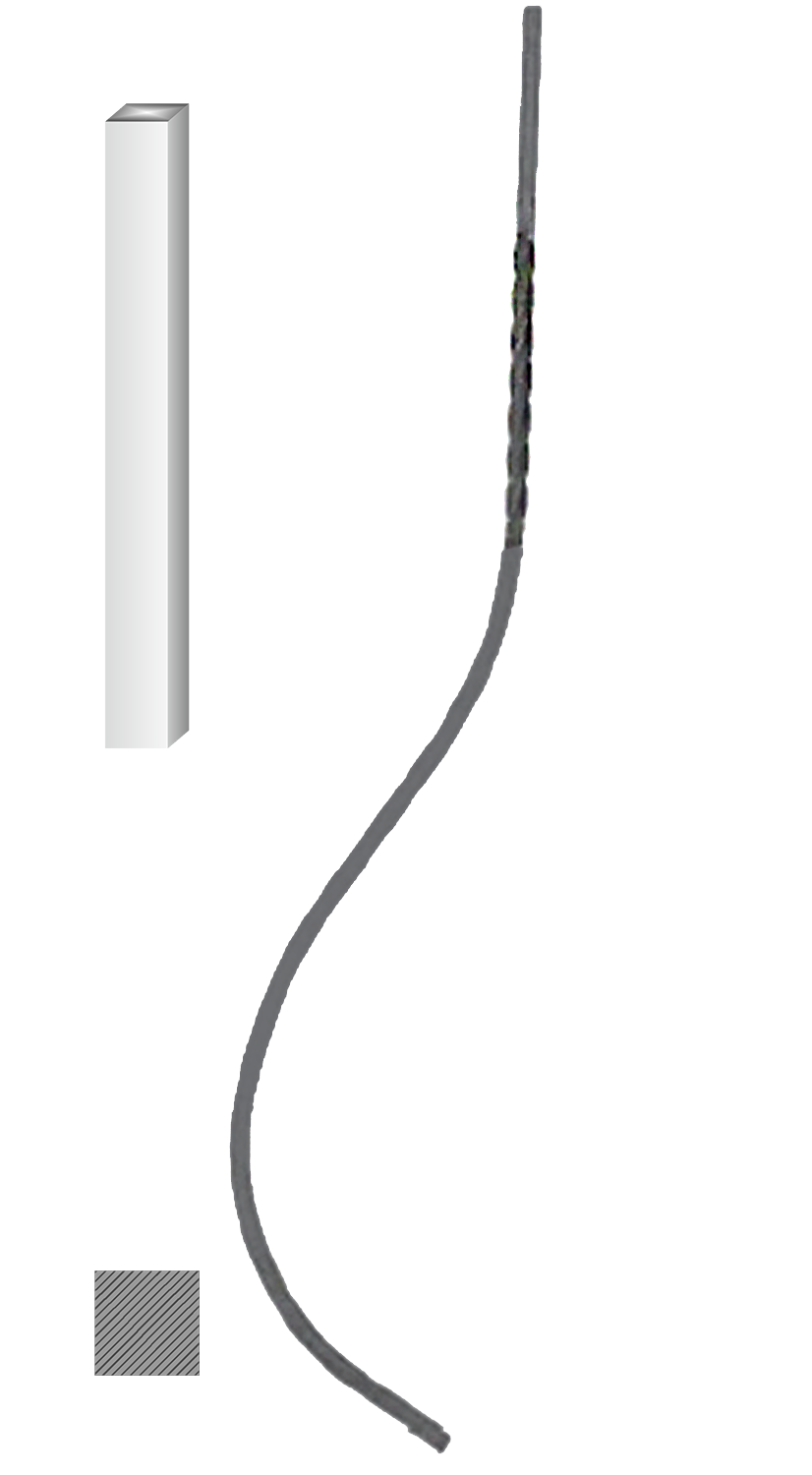 Tyč 12 x 12 mm, 1000 x 170 mm