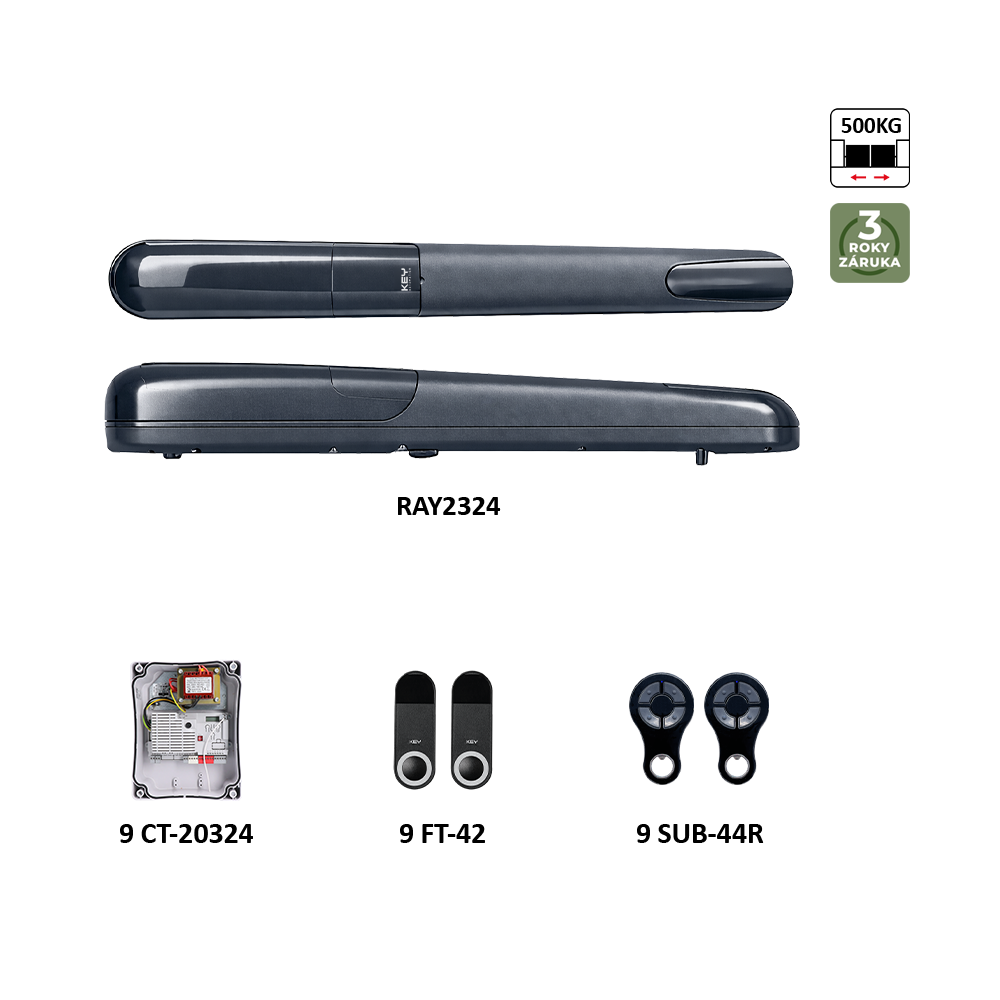 900KRAY2324KSD RAYKIT pro dvoukřídlovou bránu do 3 m/křídlo