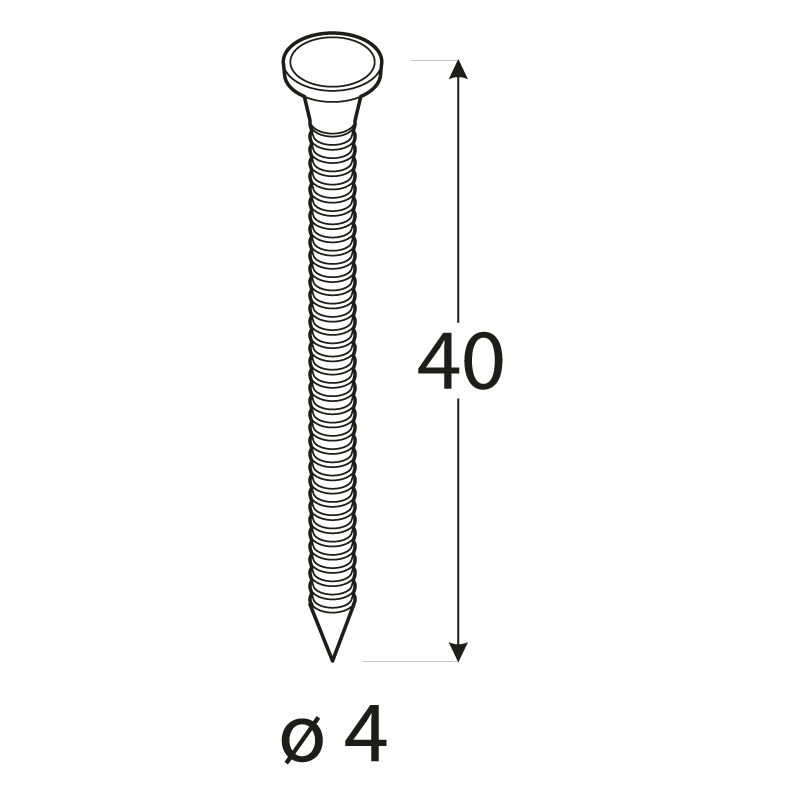 DOPREDAJ Kliniec tesársky ANCHOR vrúbkovaný, 4 x 40 mm, pozink