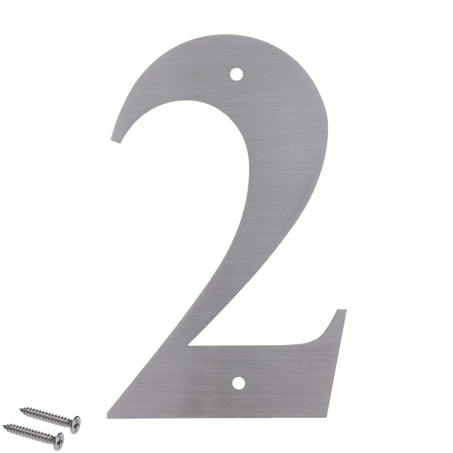Číslo domovní 2, s otvory, broušená nerez AISI304