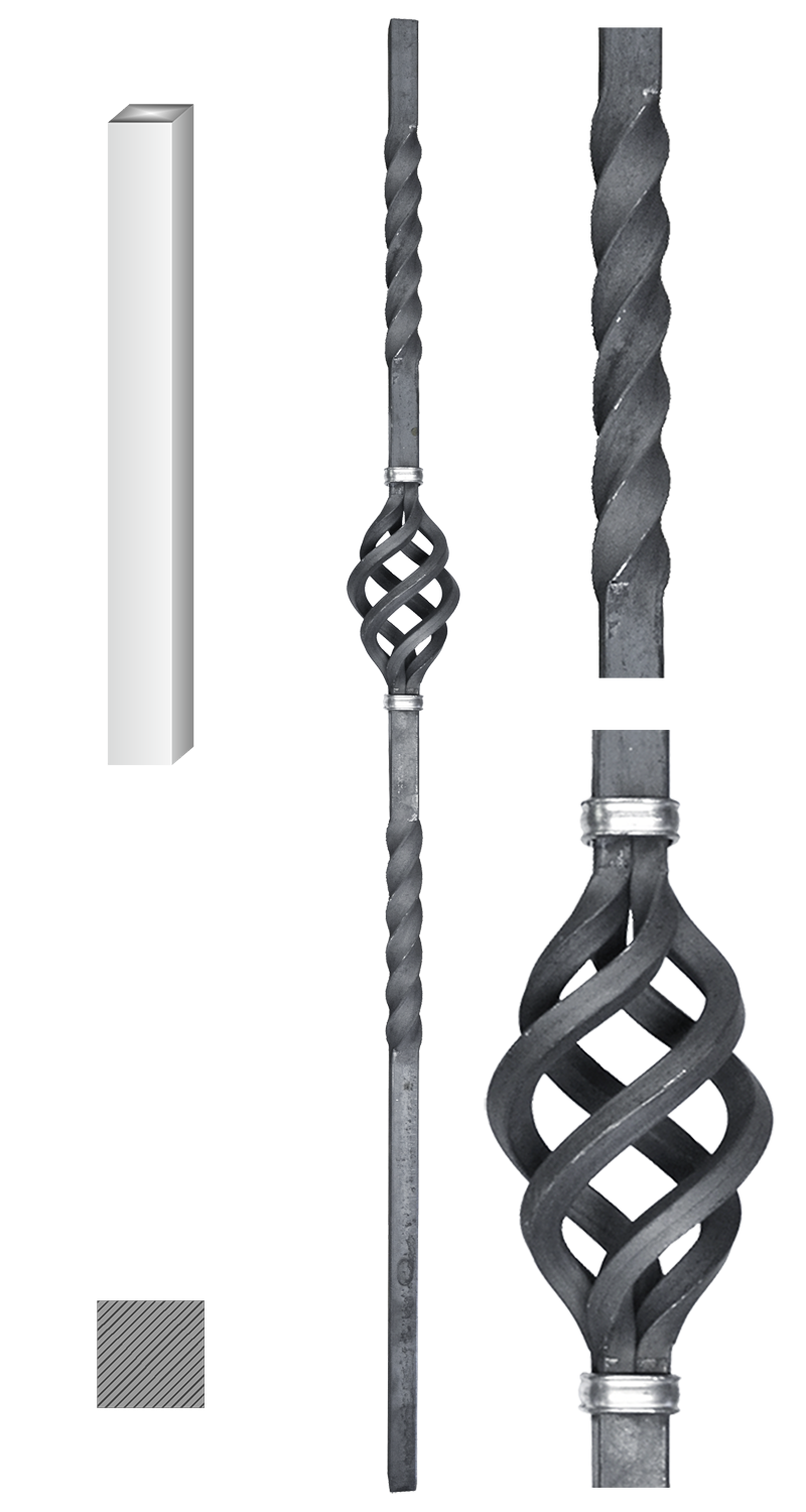 Tyč zábradlí 25 x 25 mm, L = 1300 mm