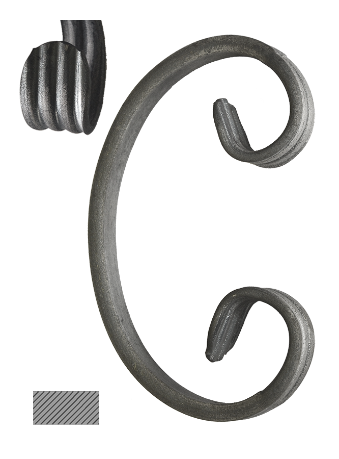 Céčko 130x75mm, 12x6mm, hladké, široké oboustranné rozkování