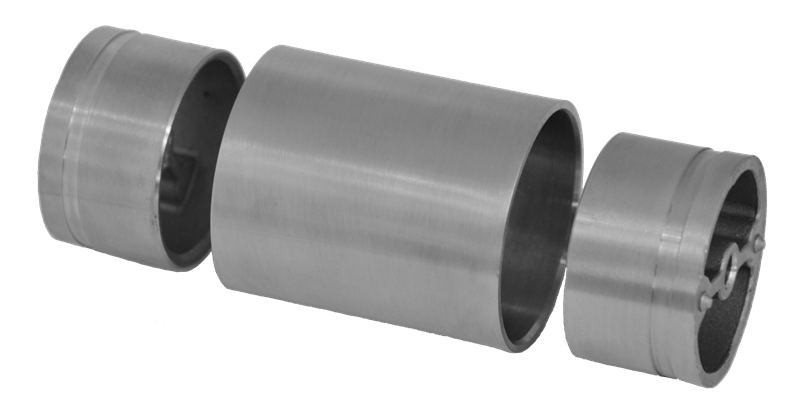 Přechod s mezikusy na dřevěné madlo, broušená AISI 304