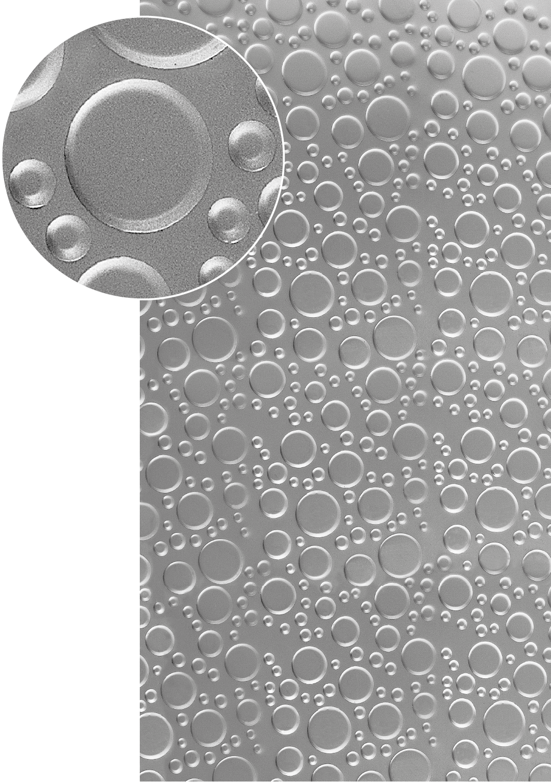 Plech pozinkovaný, 2000 x 1000 x 1,2 mm, 3D vzor kruhy