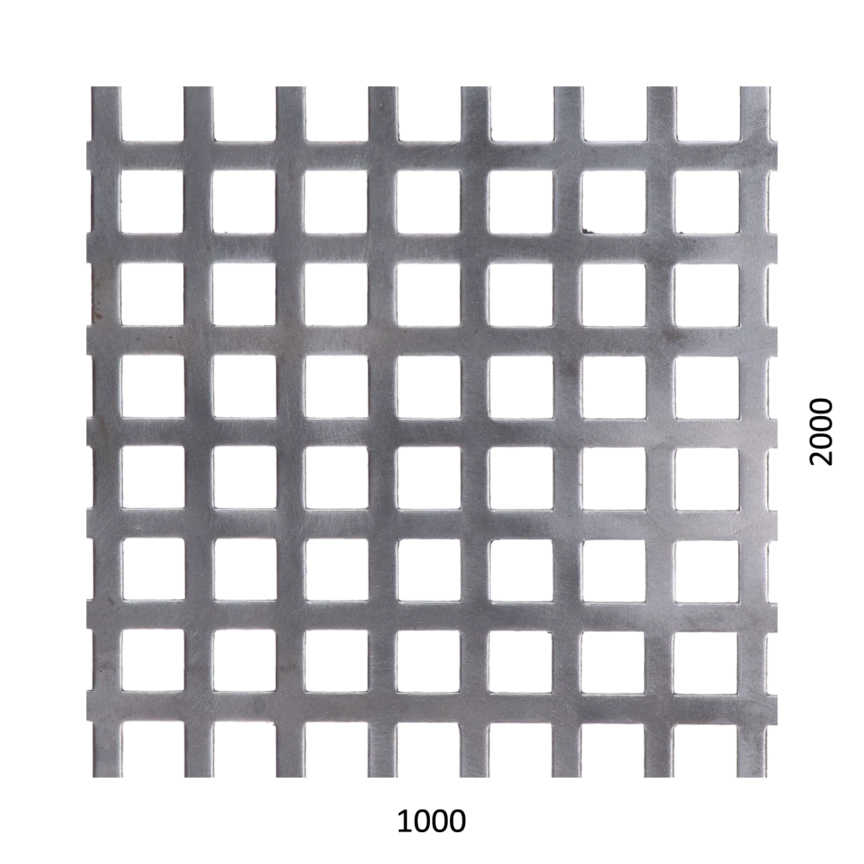 Děrovaný plech Fe, otvor:10x10mm, rozteč:15mm,1000x2000x1mm