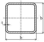 Uzavretý profil 120 x 120 x 4 x 3000 mm, oceľ S235, hladký