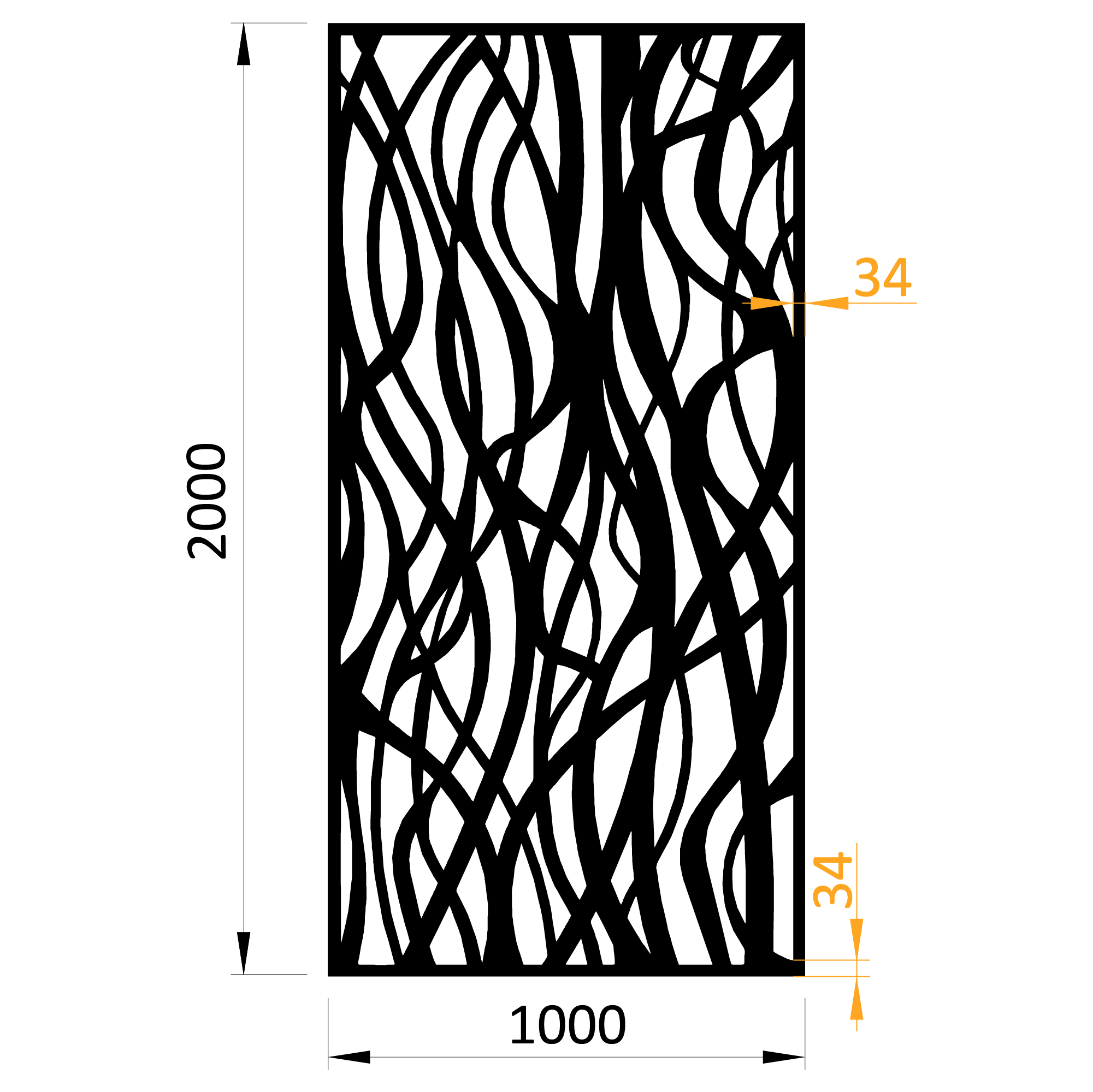 Plech vzor 1264, 1000 x 2000 x 2,5 mm, bez úpravy