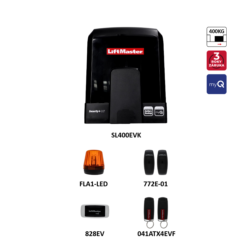 LiftMaster sada pohodnu do 5 m/400 kg s myQ rozhraním 828EV
