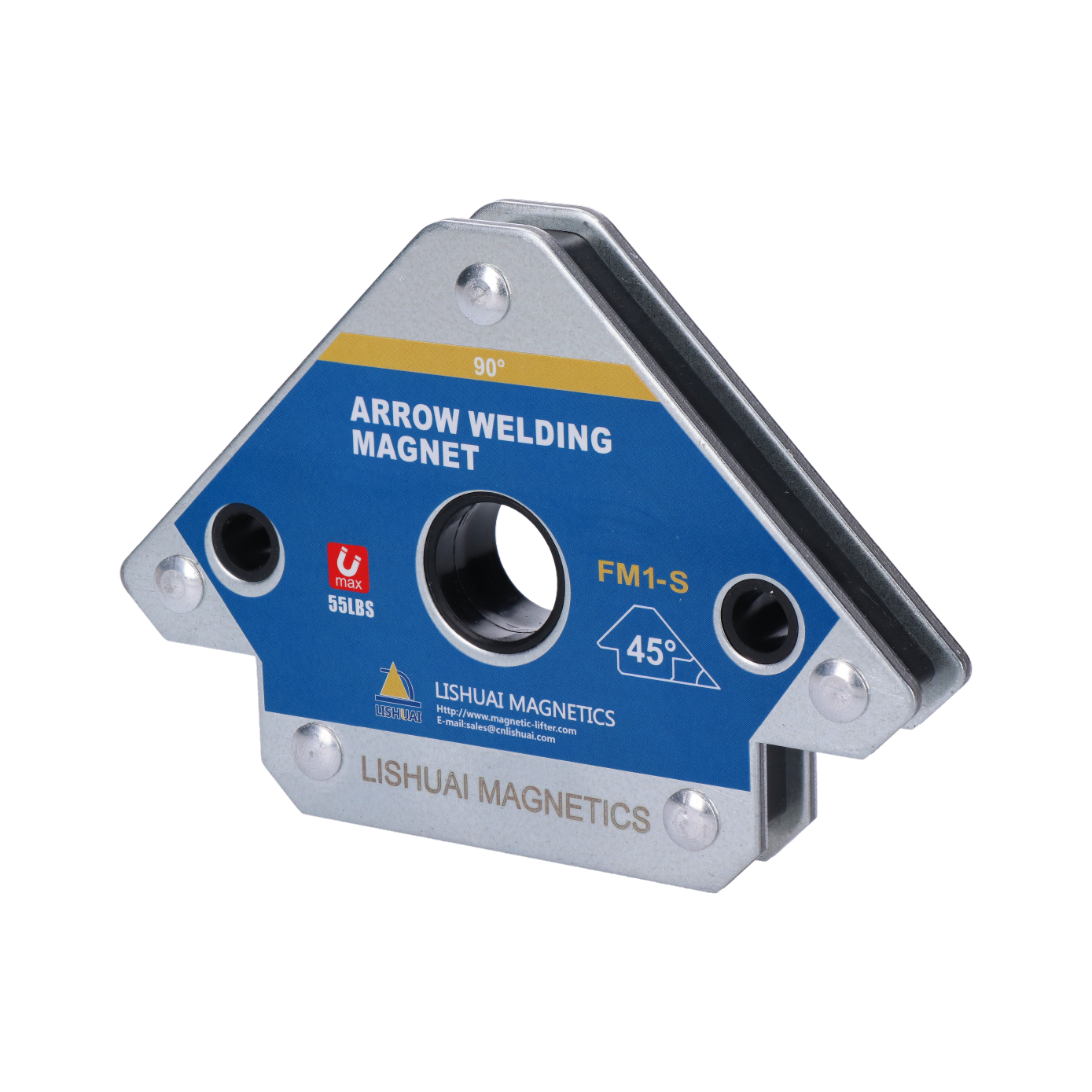Svařovací magnet, 25kg, měřící úhly: 45, 90, 135, feritový