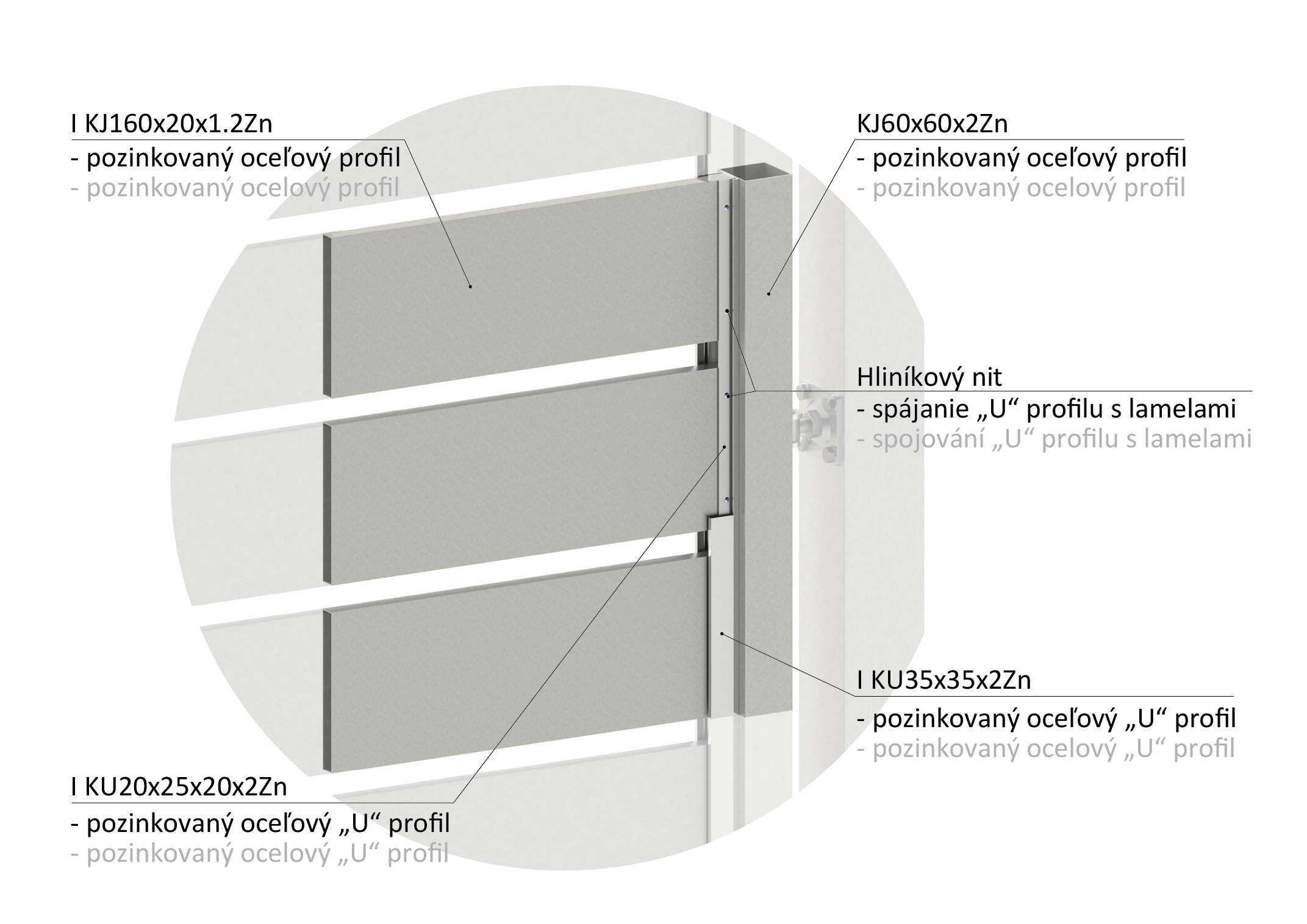 Uzavretý profil 120 x 20 x 1,2 x 3000 mm, pozink, hladký