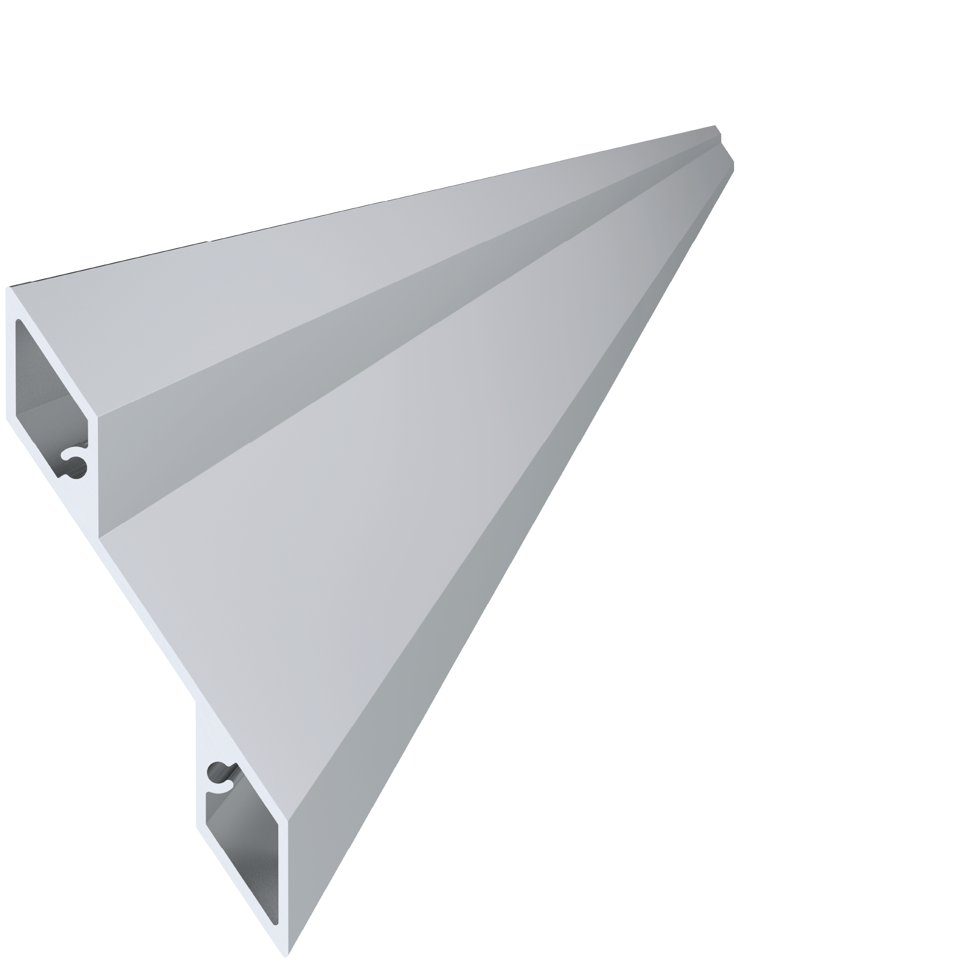 Poškozený 1,6 mm hrubý profil na výplň 115,2x24,4x6000mm, materiál EN AW-6060 T66, přírodní hliník bez povrchové úpravy,