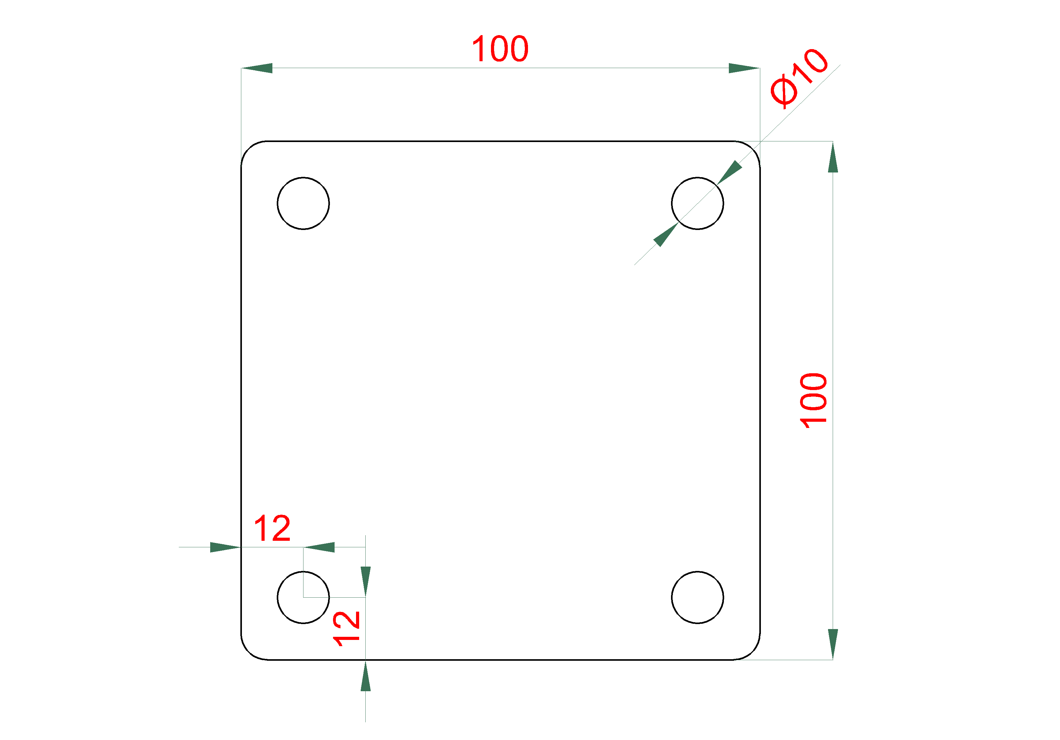 Platňa univerzálna 100 x 100 x 8 mm, bez úpravy