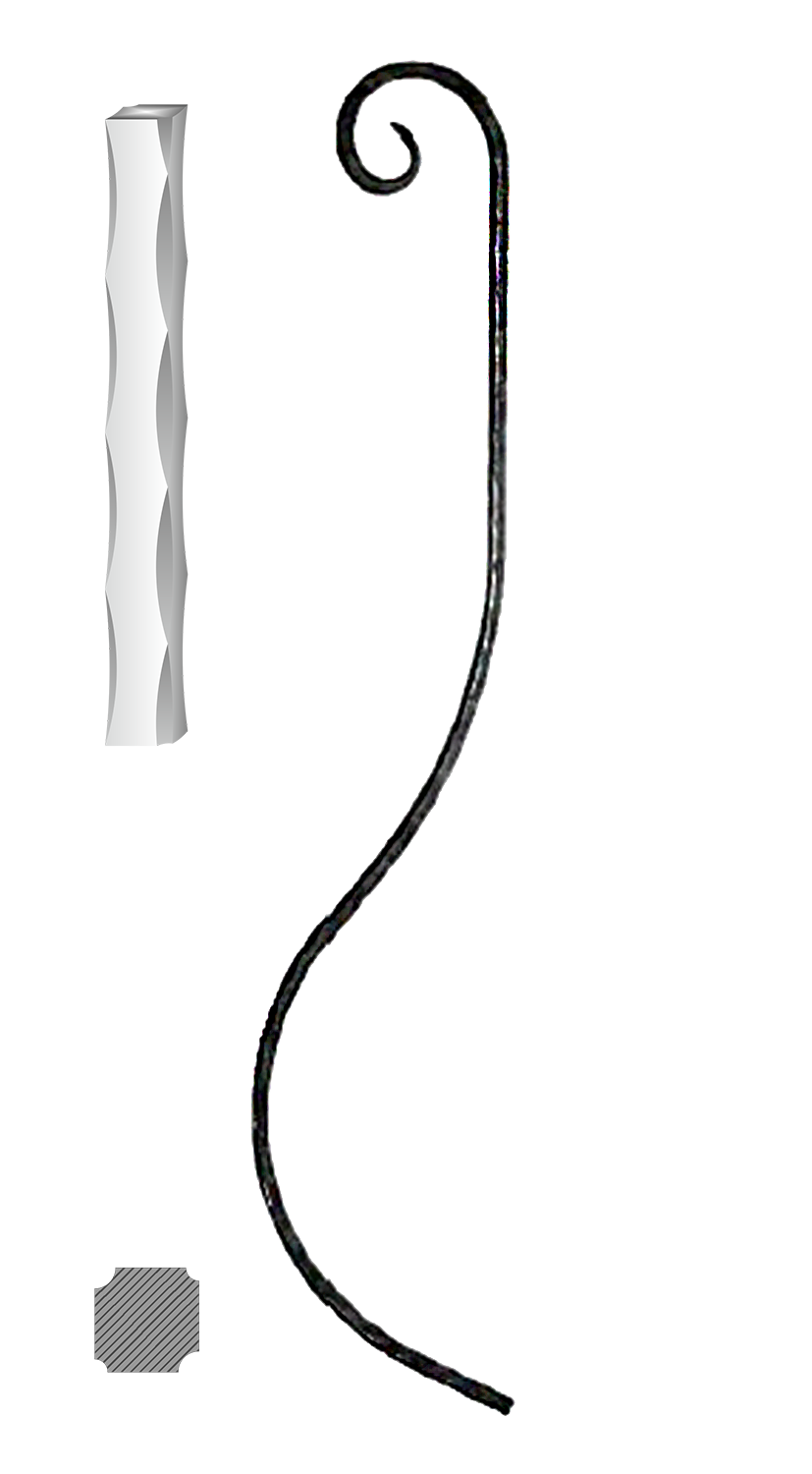 Tyč 12 x 12 mm, 1000 x 210 mm