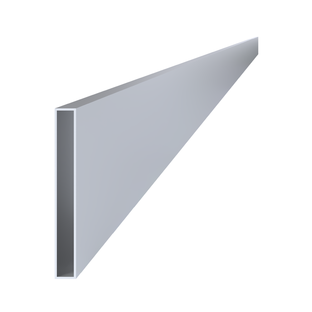 Poškozený hliníkový jekl 200x20x2 mm, L-6000 mm, hliník bez povrchové úpravy