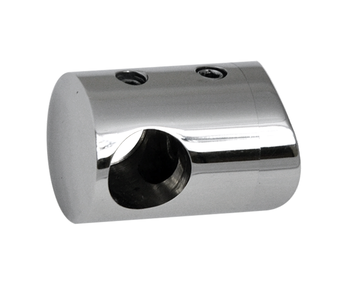 Držák tyče ø 12 mm na trubku ø 42,4 mm, leštěná AISI 304