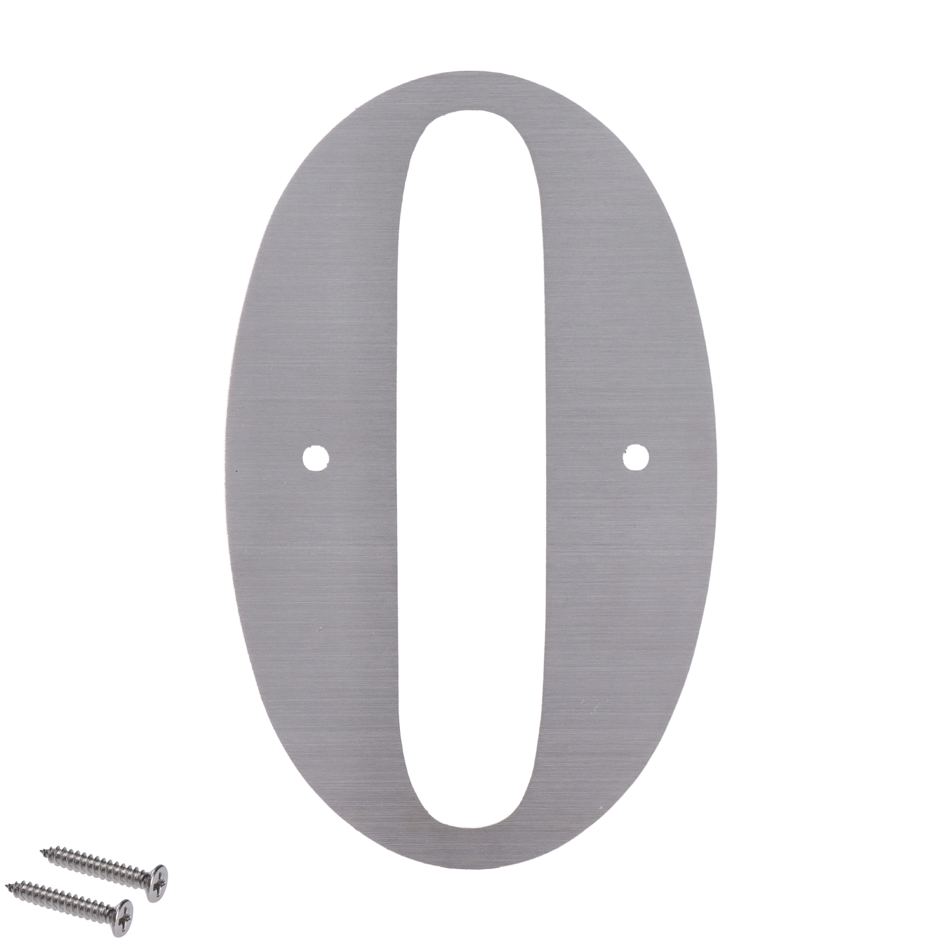 Číslo domovní 0, s otvory, broušená nerez AISI304