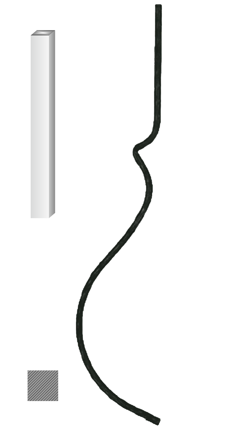 Tyč 12 x 12 mm, 900 x 220 mm