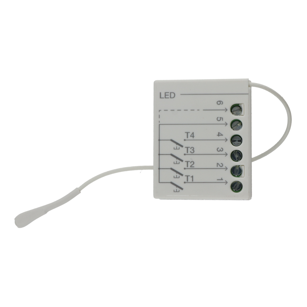 Zapuštěný 4-kanálový vysílač s bateriovým napájením