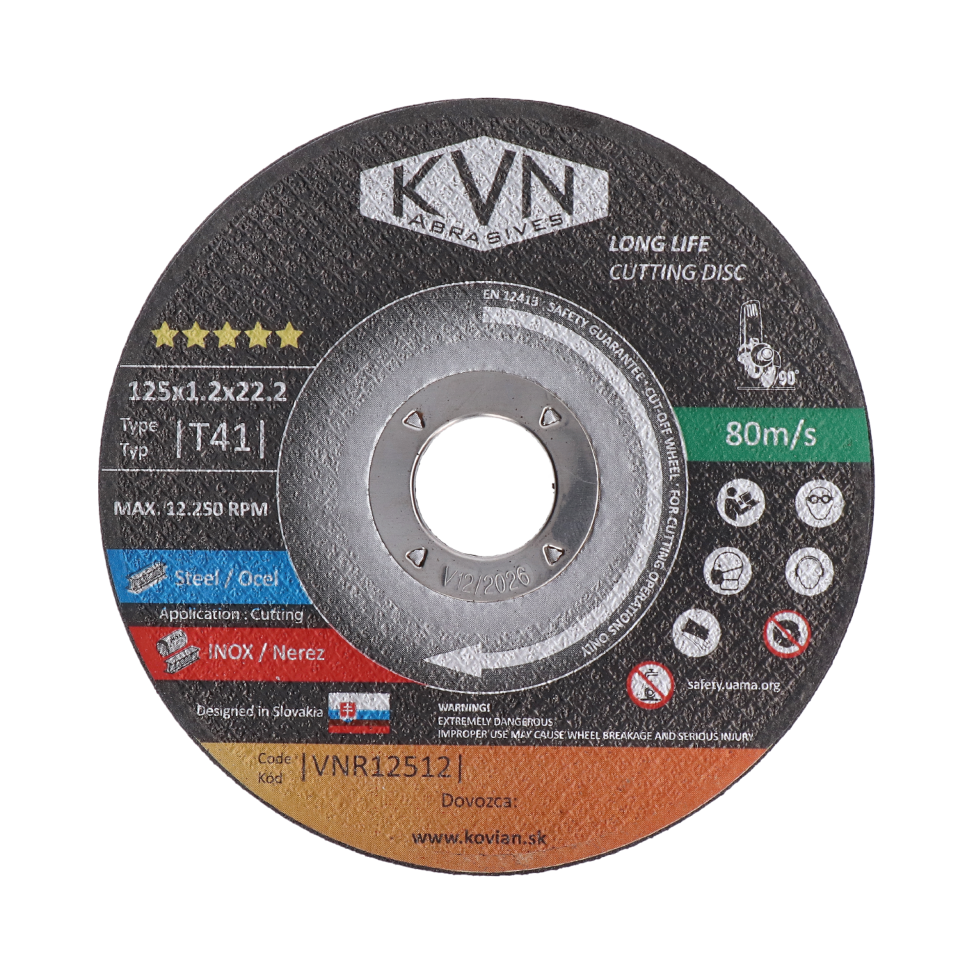 Řezný kotouč profesionální na nerez, 125 x 1,2 x 22,2 mm