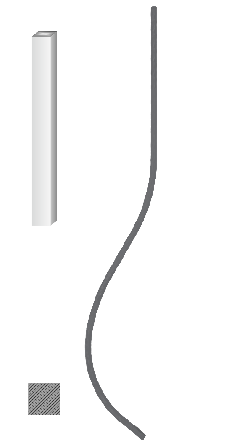 Tyč 12 x 12 mm, 1000 x 170 mm