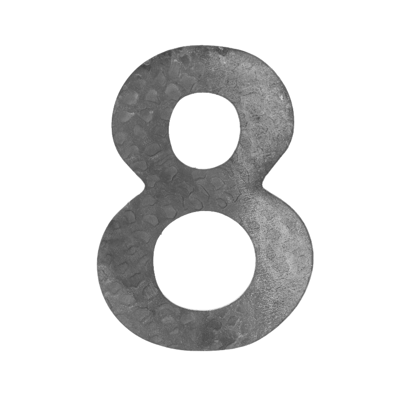 Číslo domové 8, 120x80x3mm, zdobené, bez povrchovej úpravy