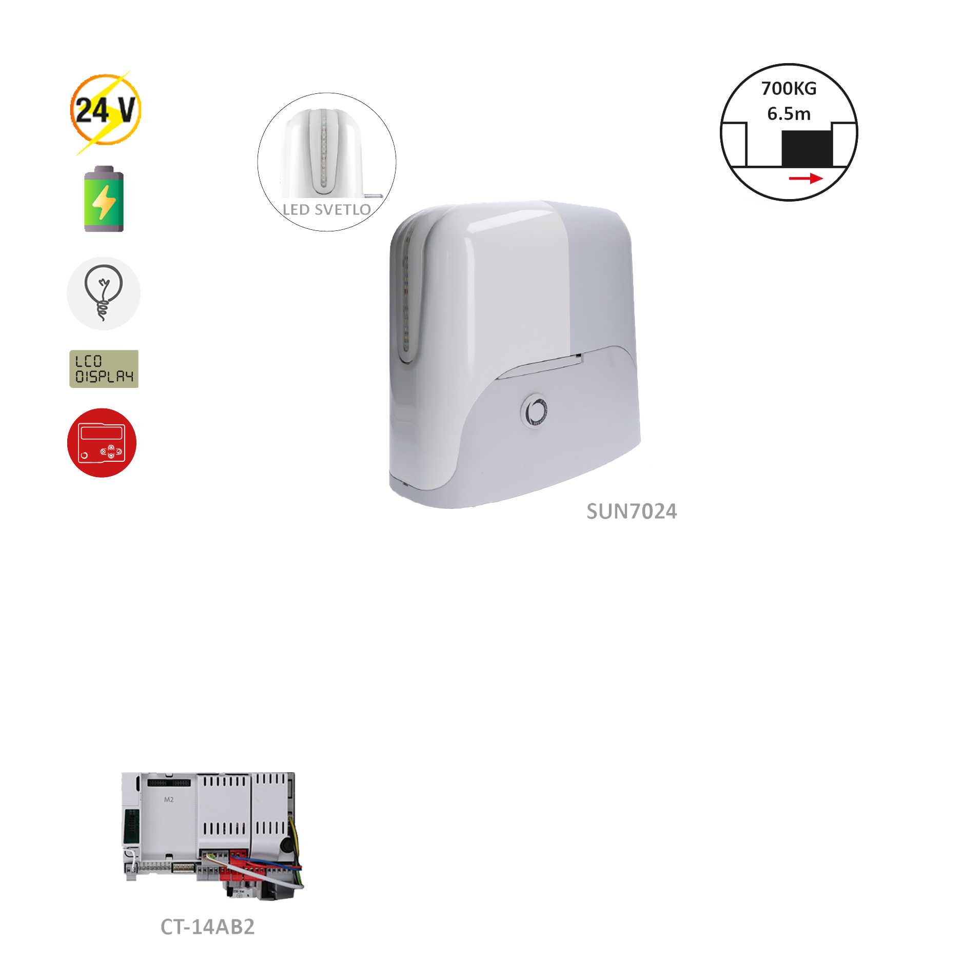 SUN7024 pohon pro posuvnou bránu do 700kg