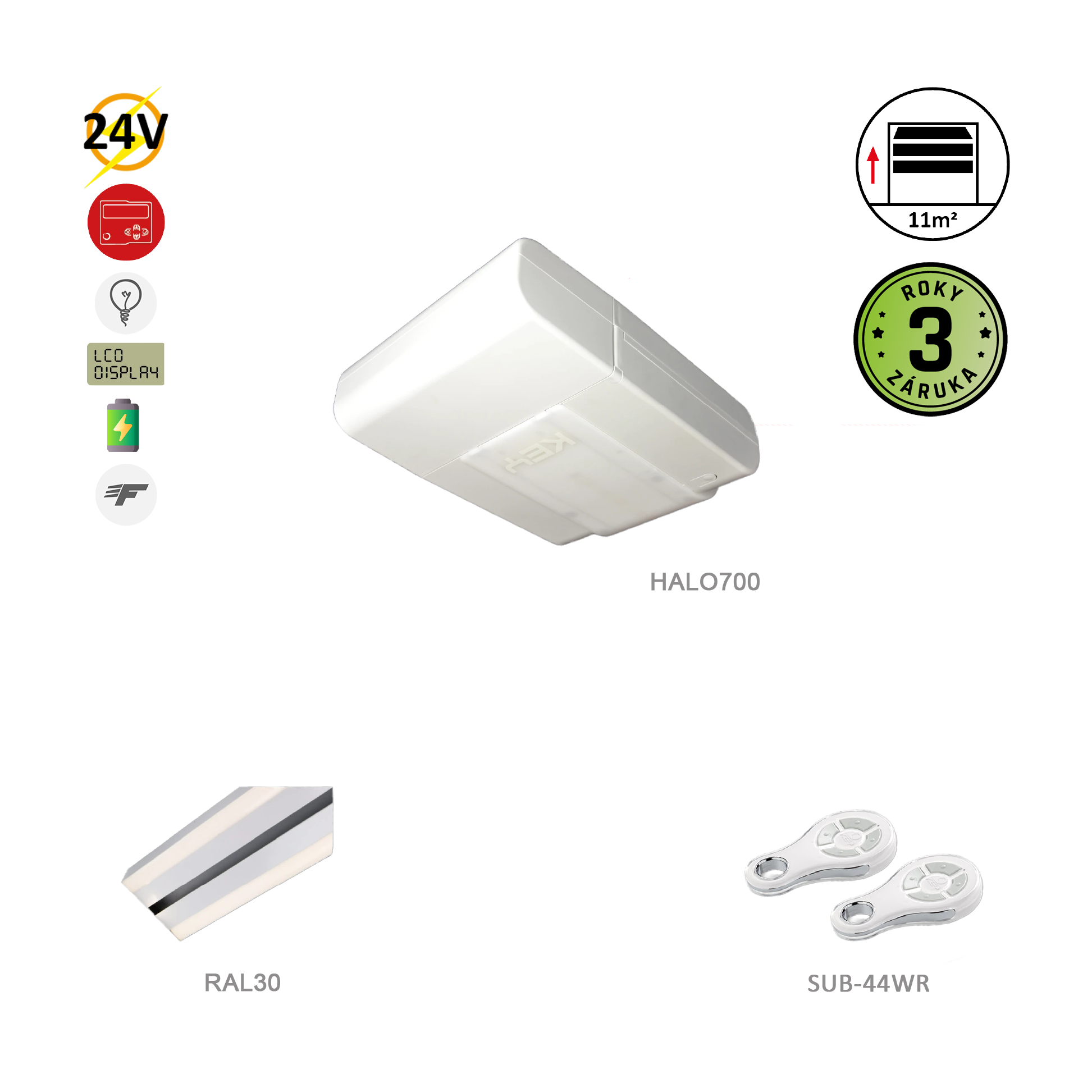 HALO 700N pohon pro sekční vrata do 11m²/90kg