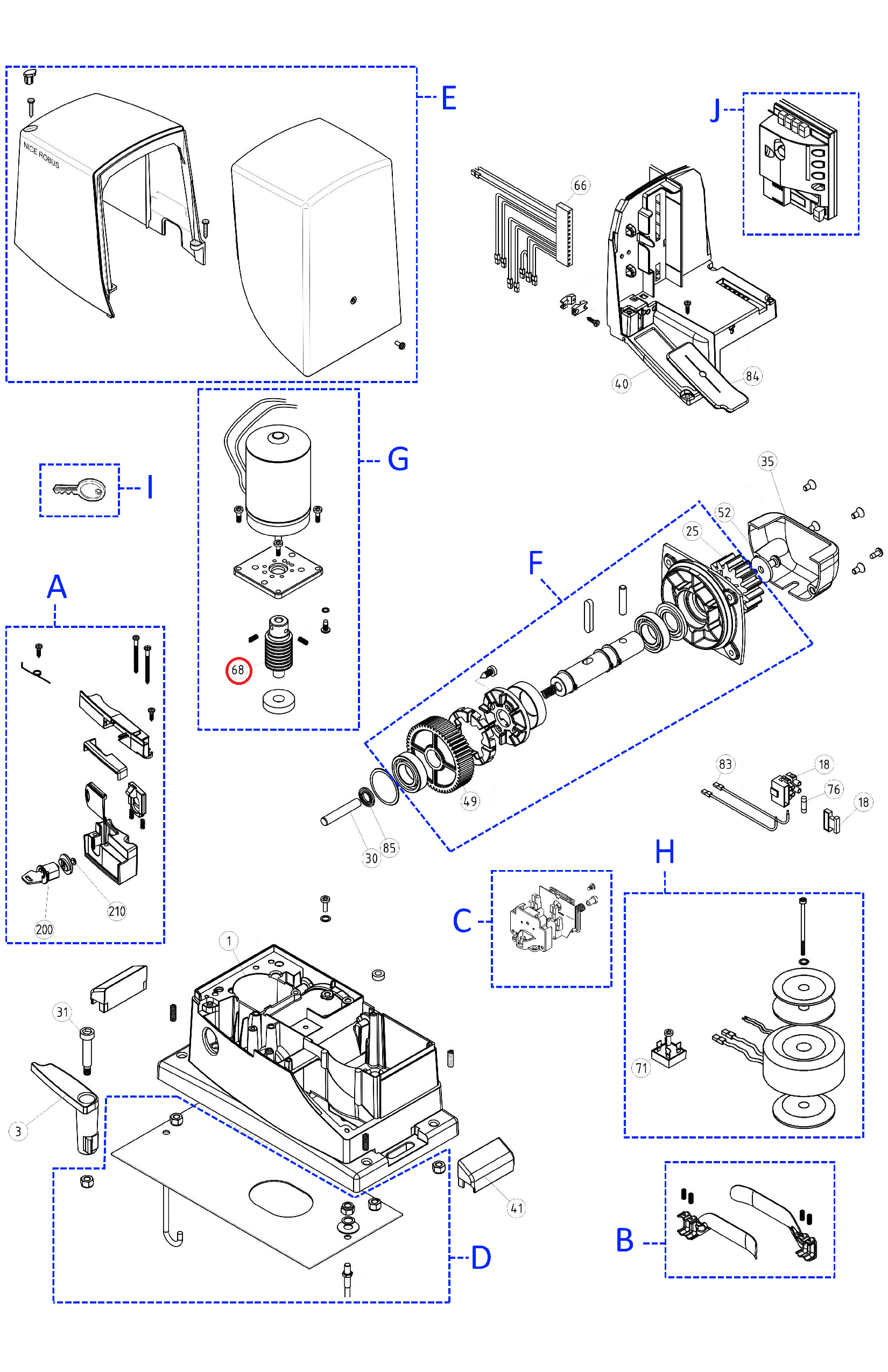 PMD1194.4610 šnekové kolo převodovky pro RB1000 - dostupné i v kitu PRRB01C