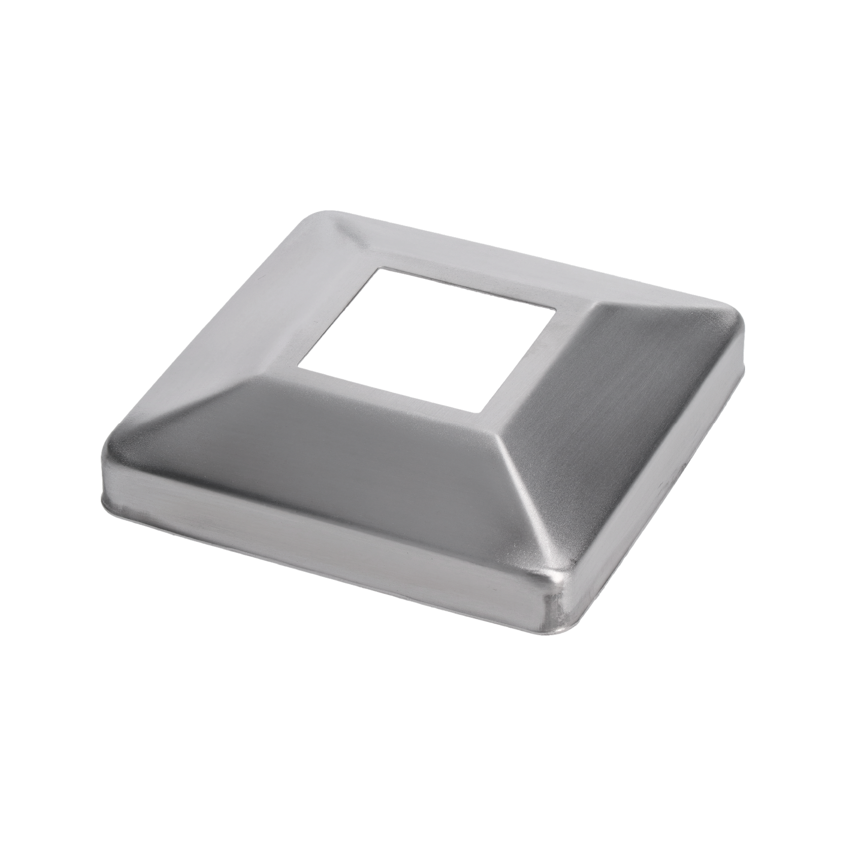 Kryt spodní příruby 107 x 107 mm, broušená nerez AISI 304