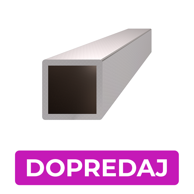 DOPRODEJ profil 10 x 10 x 1 x 1000 mm, broušená AISI 304