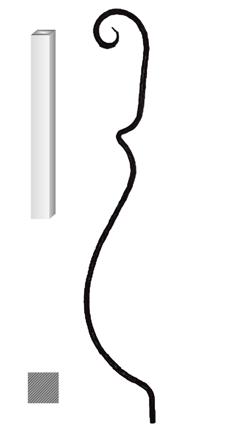 Tyč 12 x 12 mm, 1000 x 170 mm