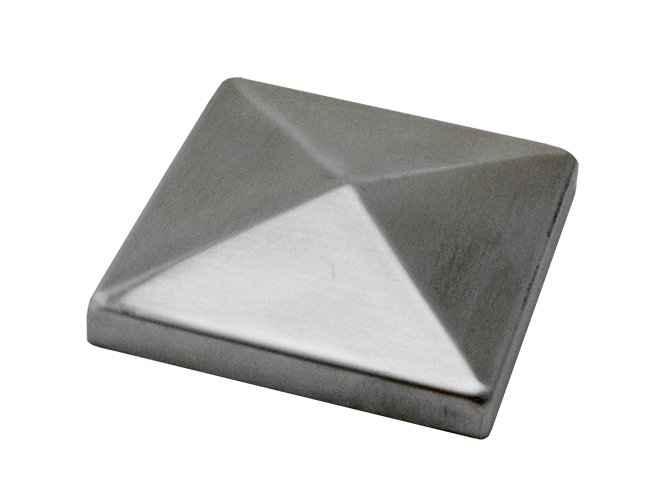 Ukončení stříška jeklu 80 x 80 mm, broušená nerez AISI 304