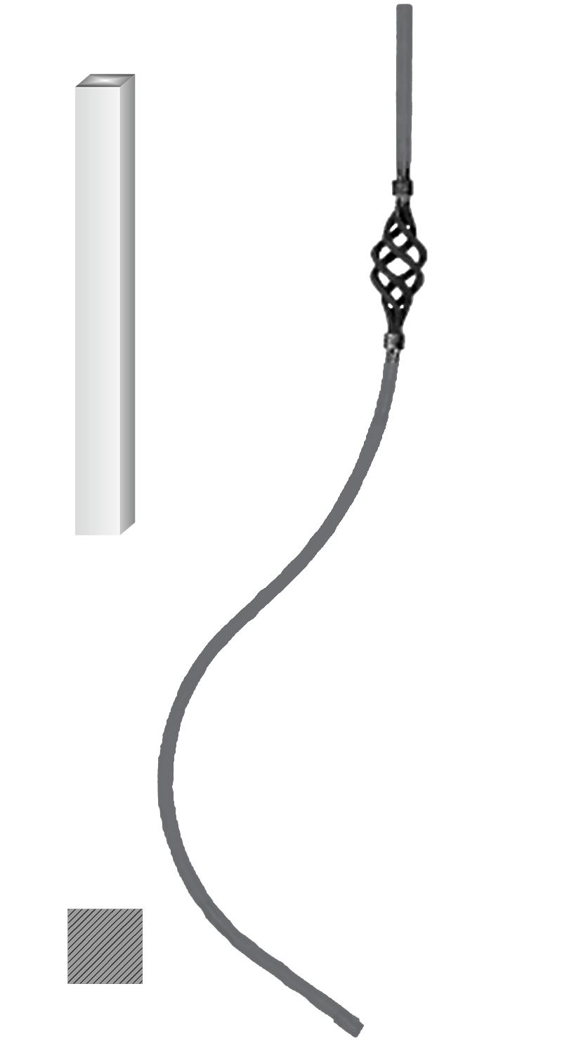 Tyč 12 x 12 mm, 1000 x 220 mm