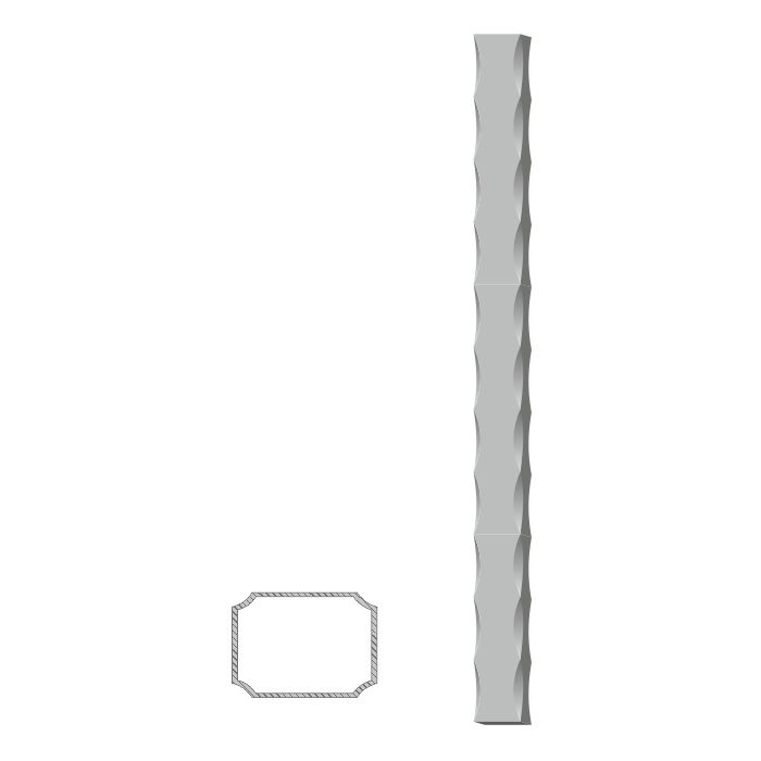 Uzavretý profil 50x30x2mm, čierny S235, zdobený po hranách L=6000mm, cena za 1ks(6m)