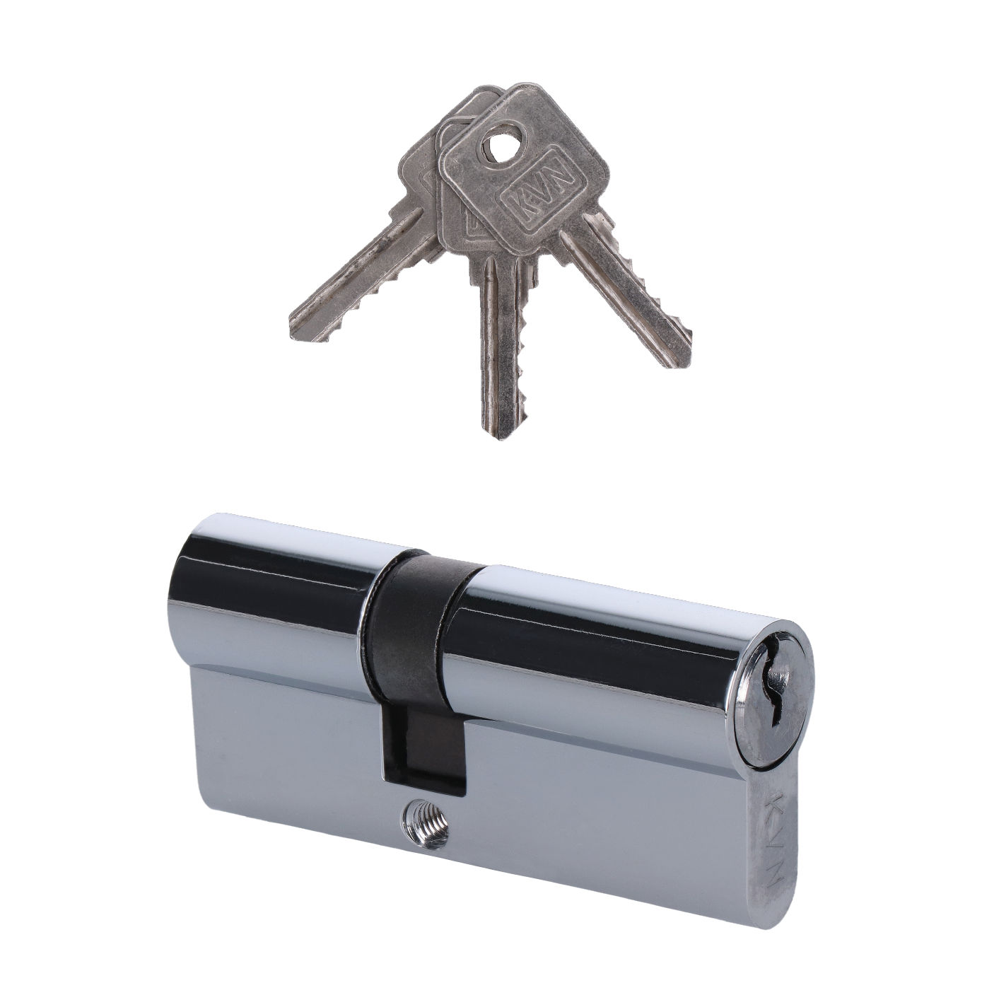 Cylindrická vložka EURO 30/40mm, niklová, 3 klíče, šroub M5x65mm