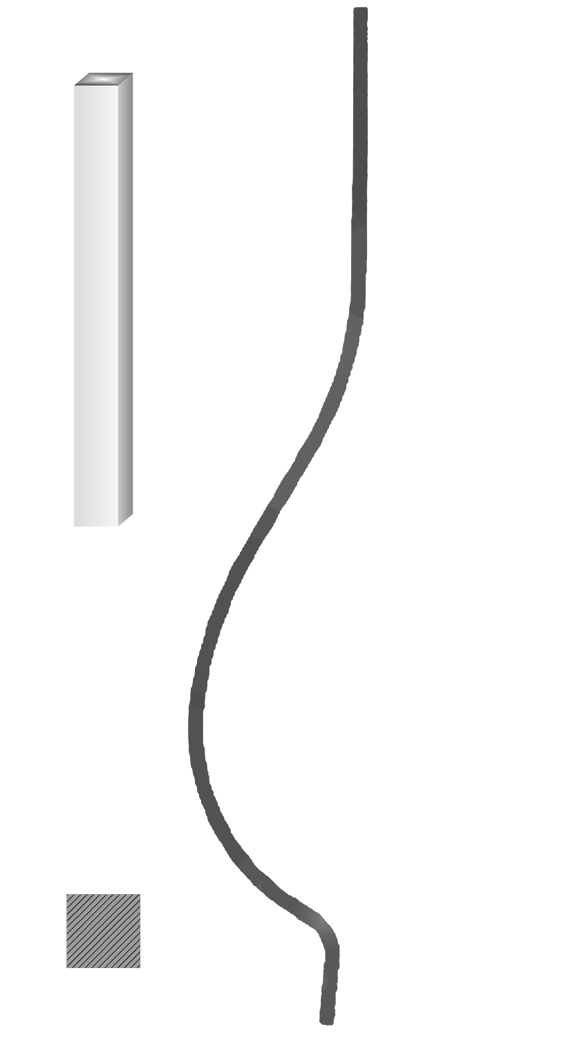 Tyč 12 x 12 mm, 1000 x 170 mm