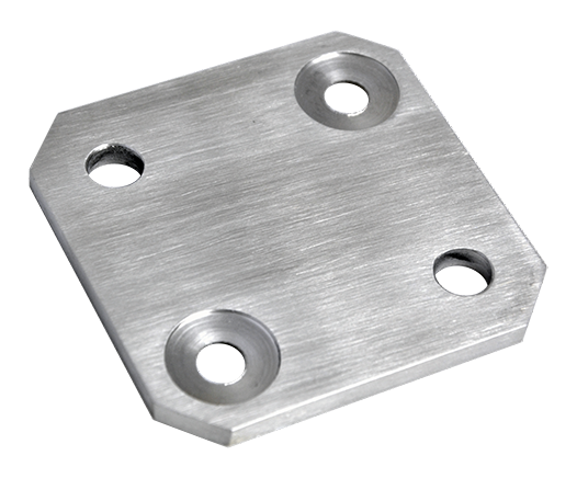 Deska pro boční kotvení sloupu 80 x 80 mm, broušená AISI 304