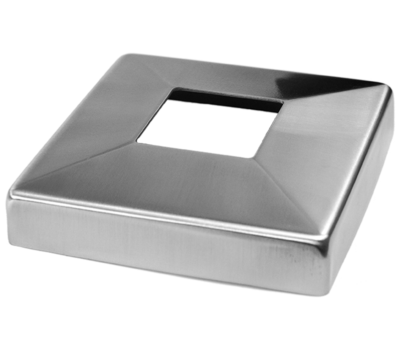 Kryt spodní příruby 108 x 108 mm, broušená nerez AISI 304