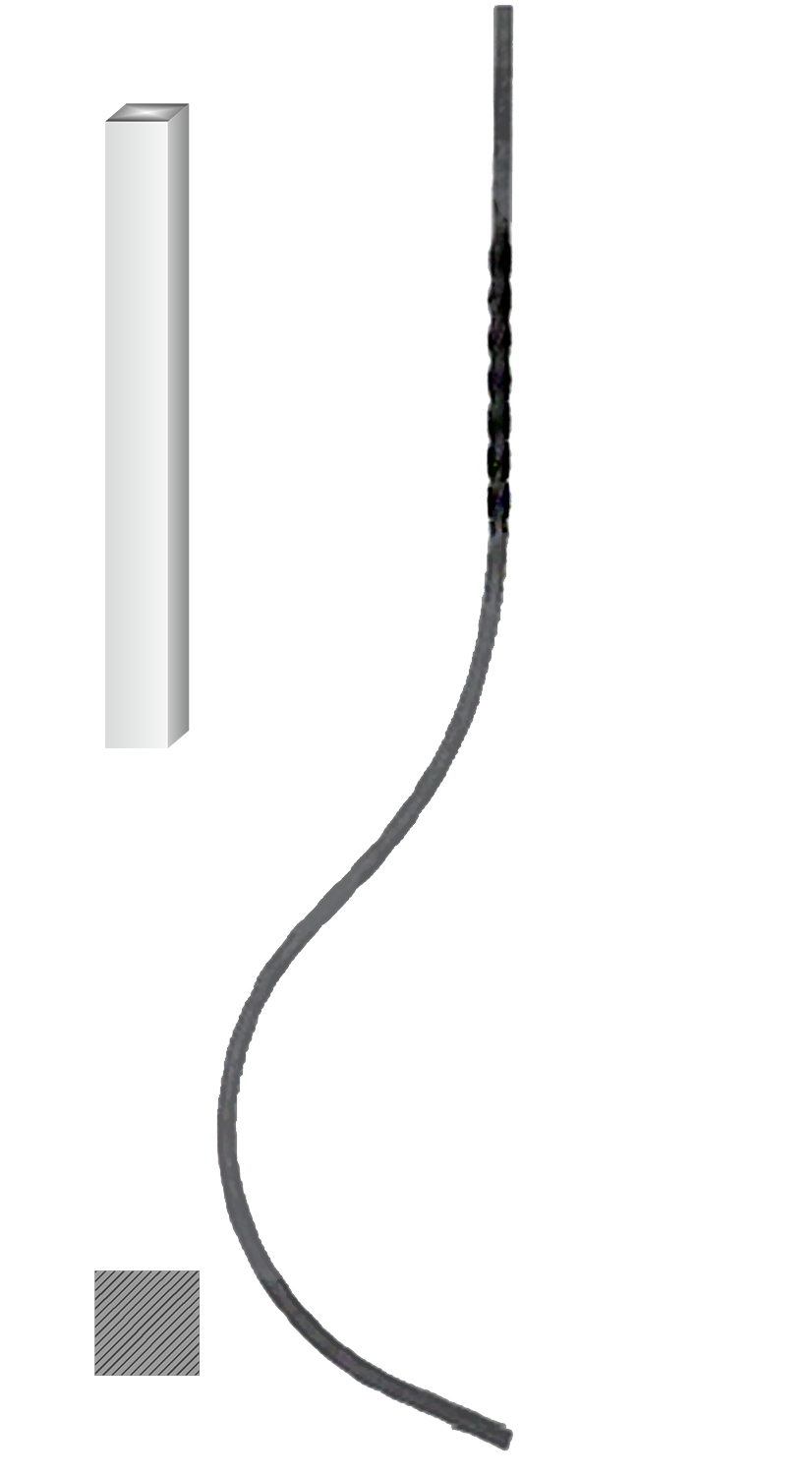 Tyč 12 x 12 mm, 1000 x 220 mm