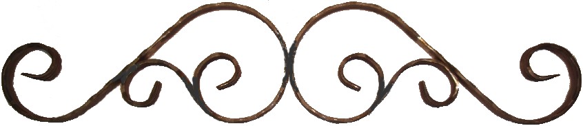 Kovářský ornament H760 x L 170 mm, 25 x 5 mm