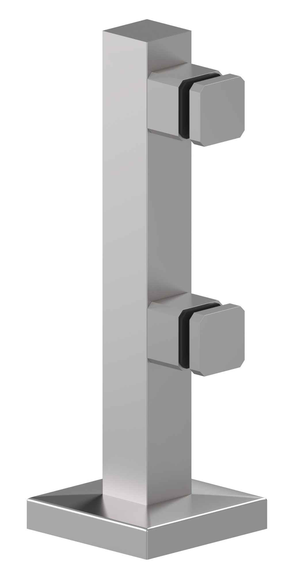 Nerezový sloupek na sklo se dvěma svorkami ø 40 mm